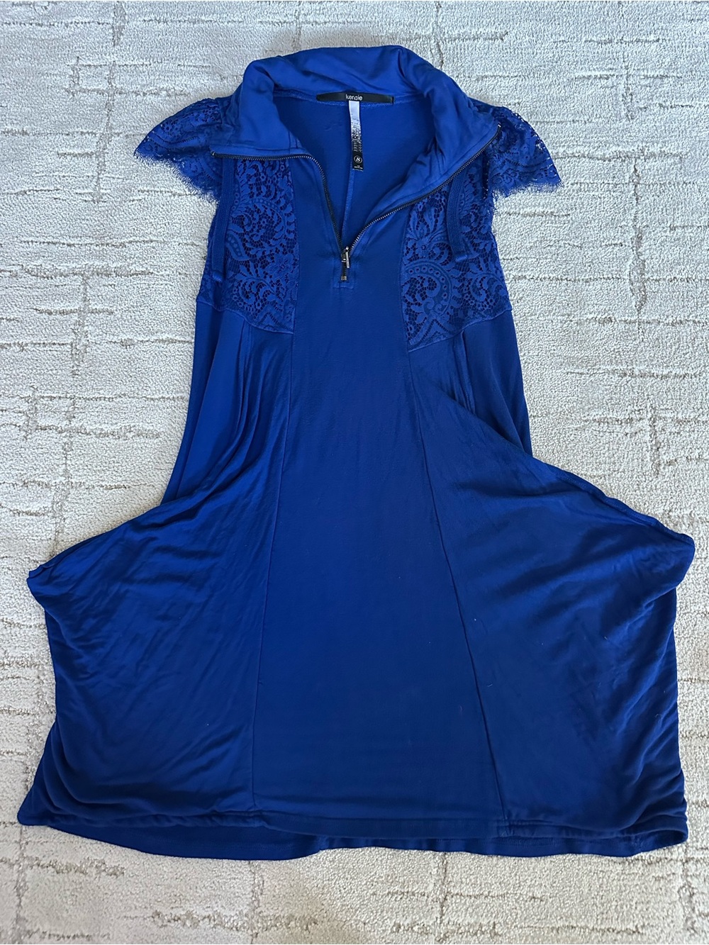 Kensie Royal Blue lace Zipper Cotton Dress Sz S